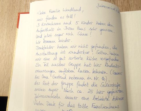 Ferienhaus Norderney - Gästebucheintrag